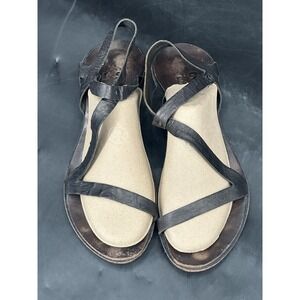 Cydwoq Hand Made in‎ USA Leather Women's 38 Slingback Boho Open Toe Sandals